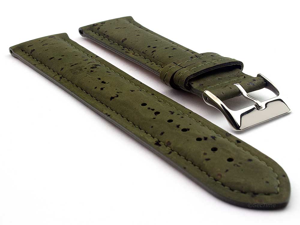 Real Cork Watch Strap Band Vegan - VIP Olive Green 01