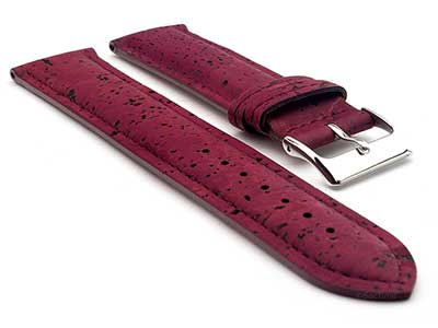 Real Cork Watch Strap Band Vegan - VIP Maroon 22mm