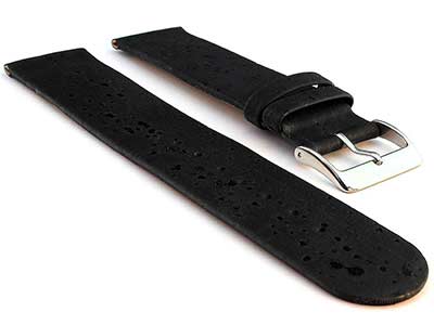 Real Cork Watch Strap Band Vegan Black 20mm