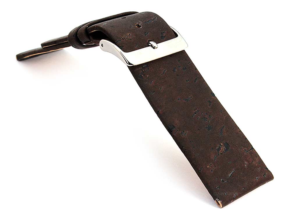 Real Cork Watch Strap Band Vegan Dark Brown 03