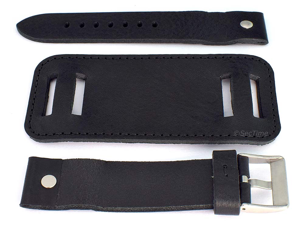 Genuine Leather Watch Strap Band with Cuff Crimea 18mm