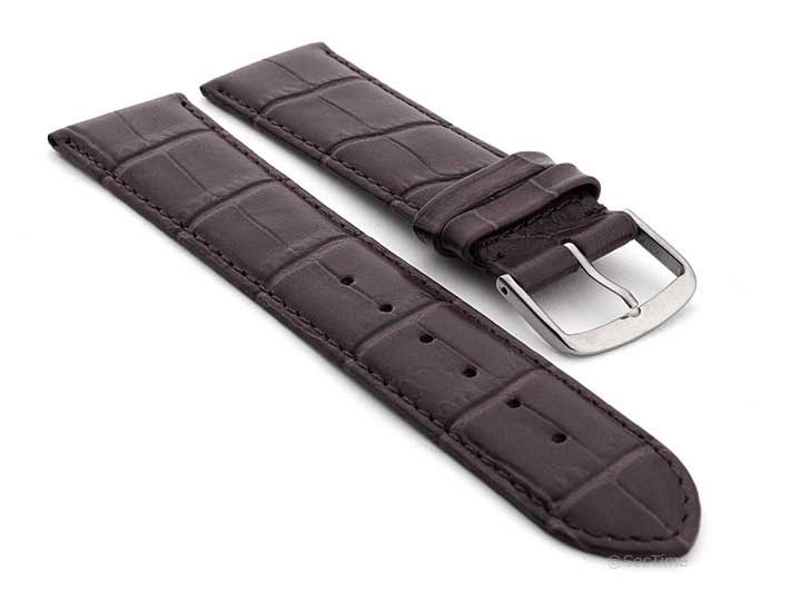 Strap Watch for Women Chocolate Brown Croco Louisiana 02