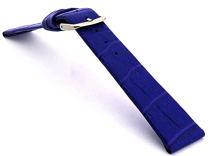 Open Ended Watch Strap Croco EM Blue 02