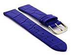 Open Ended Watch Strap Croco EM - Leather Blue 20mm