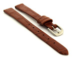 Open Ended Watch Strap Croco ES - Leather Brown 12mm