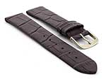 Open Ended Watch Strap Croco EM - Leather Chocolate Brown 20mm