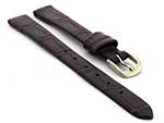 Open Ended Watch Strap Croco ES - Leather Chocolate Brown 12mm