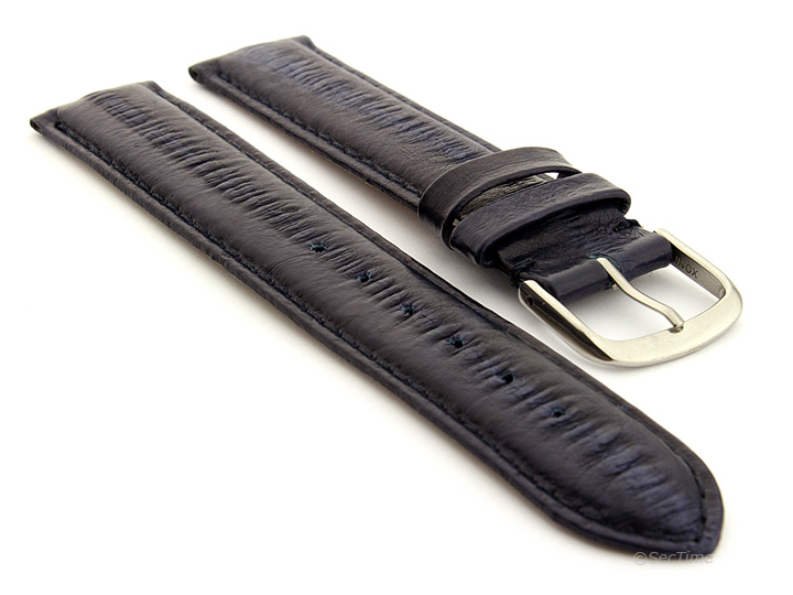 Genuine Eel Leather Watch Strap Navy Blue AM 01