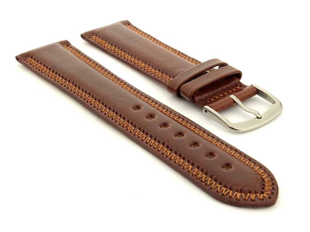 Genuine Leather Watch Strap Florence Brown 01