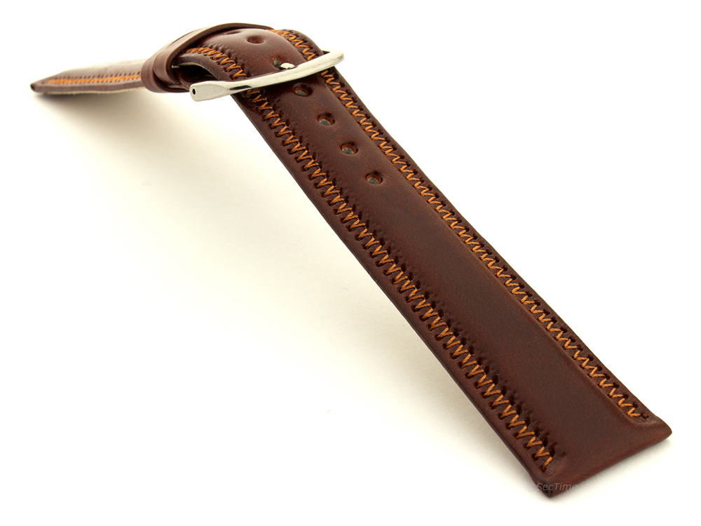 Genuine Leather Watch Strap Florence Brown 03