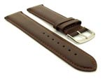 Genuine Leather Watch Strap Genk Dark Brown / Brown 19mm