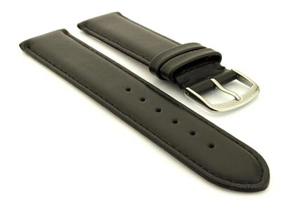 Genuine Leather Watch Strap Genk Black / Black 21mm