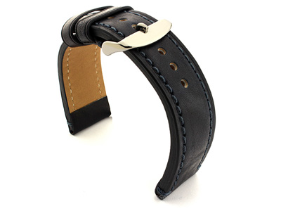 Leather Watch Strap Grand Catalonia Navy Blue 24mm