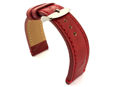 Leather Watch Strap Grand Catalonia Red 24mm