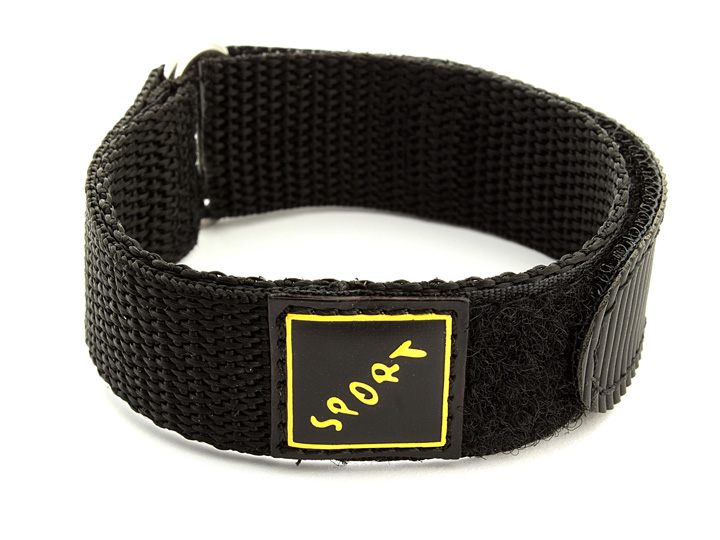 Hook & Loop Watch Strap Nylon Black Sport 02