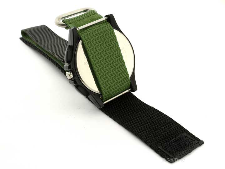 Hook & Loop Watch Strap Nylon Olive Green Sport 03