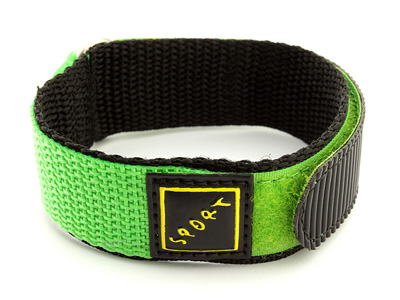 Hook & Loop Watch Strap Sport, Nylon Green 14mm