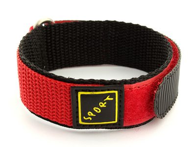 Hook & Loop Watch Strap Sport, Nylon Red 12mm