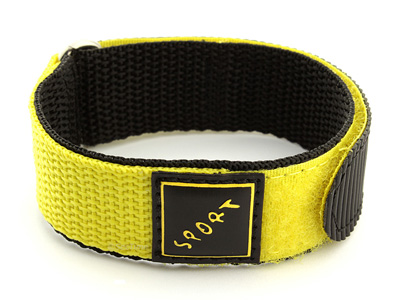 Hook & Loop Watch Strap Sport, Nylon Yellow 14mm