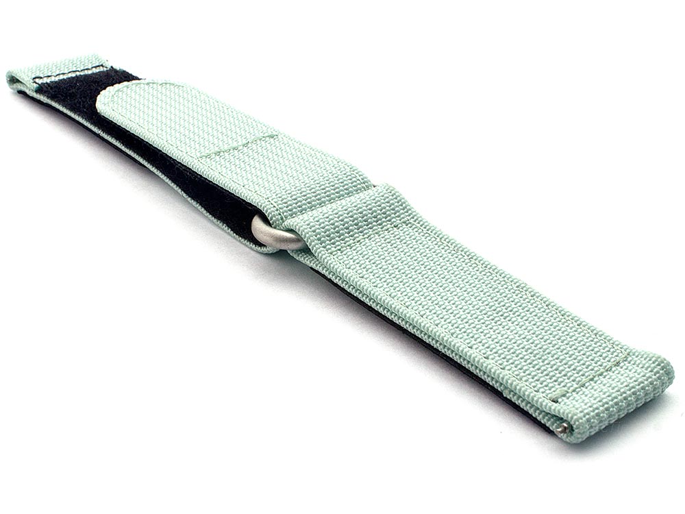 Quick Release Watch Strap Ribbed Nylon Hook & Loop TP Cyan 03