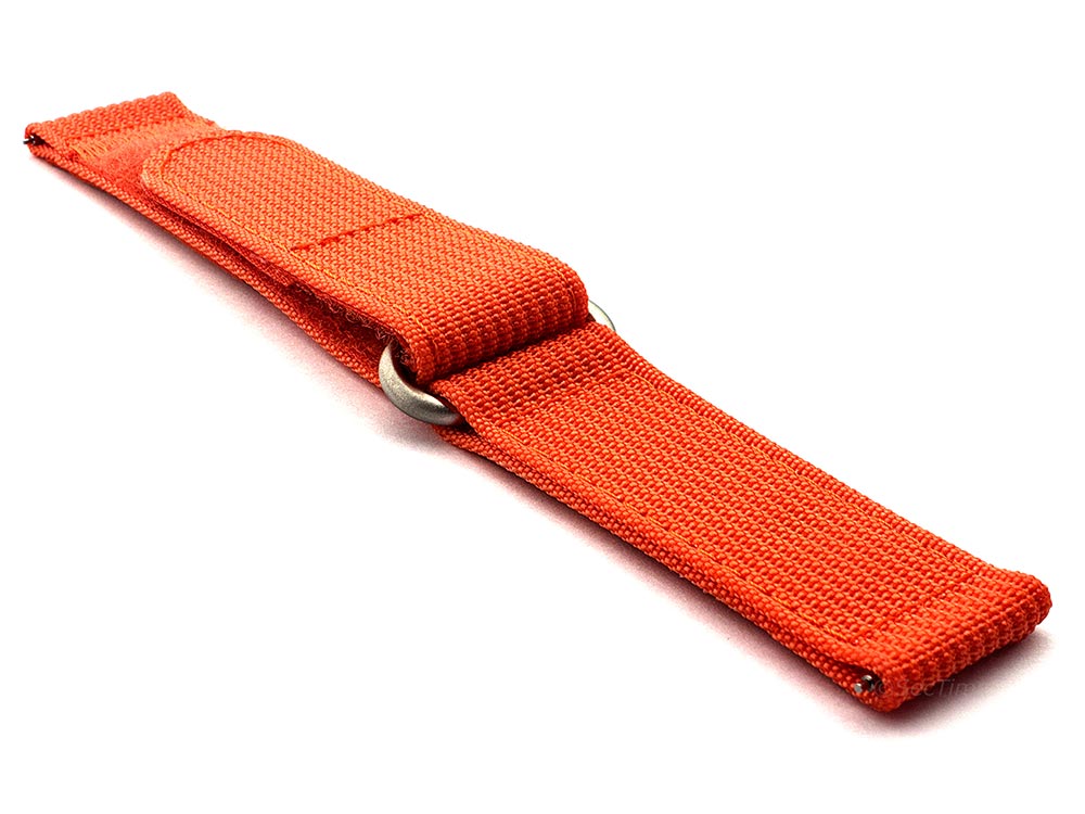 Quick Release Watch Strap Ribbed Nylon Hook & Loop TP Orange 03