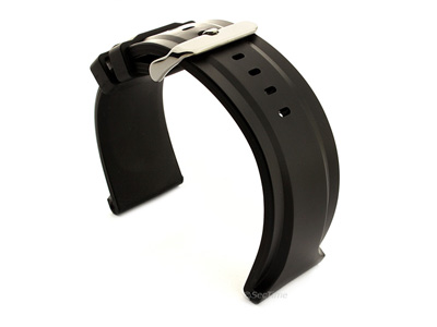 Silicone Watch Strap Jumbo Waterproof Black 28mm