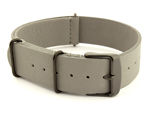 Genuine Leather Nato Watch Strap PVD Hardware Grey 24mm