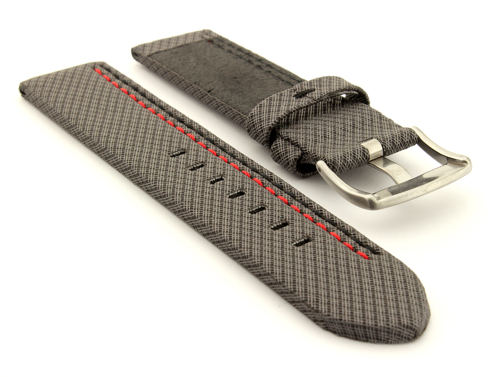 Waterproof Synthetic Watch Strap Hydrophobized Cowhide Lining Lyon Grey 02