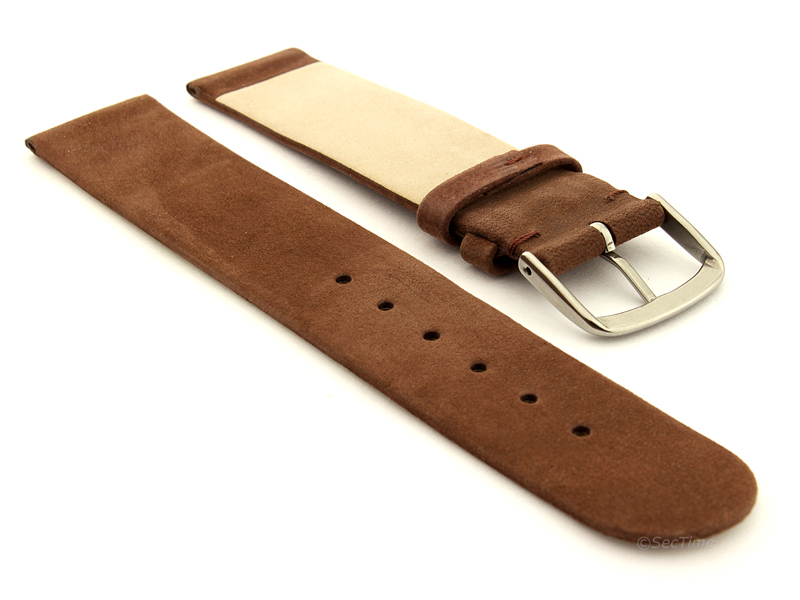 Suede Genuine Leather Watch Strap Malaga Cocoa 02