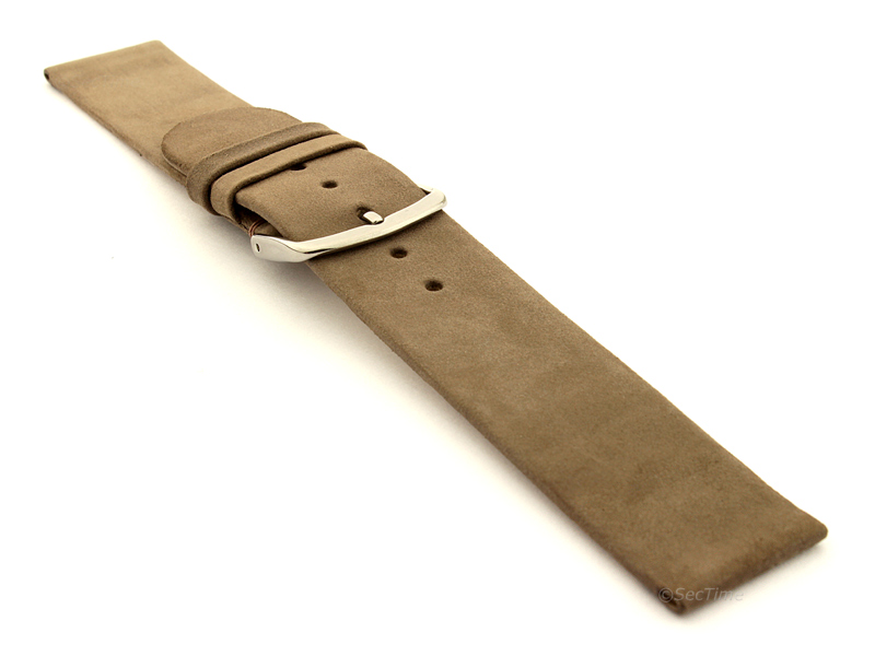 Suede Genuine Leather Watch Strap Malaga Coyote Brown 03