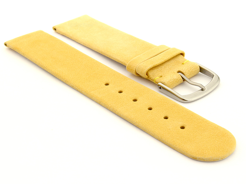 Suede Genuine Leather Watch Strap Malaga Yellow 01