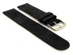 Suede Genuine Leather Watch Strap Malaga Black 20mm