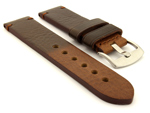 Two Tone Leather Watch Strap Maracana Dark Brown 22mm
