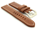 Leather Watch Strap Marina Gold Brown 26mm