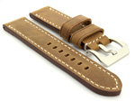 Leather Watch Strap Marina Matte Brown 26mm