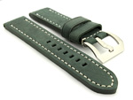 Leather Watch Strap Marina Matte Green 26mm