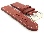 Leather Watch Strap Marina Matte Red 26mm
