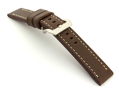 Leather Watch Strap Marina Dark Brown 26mm