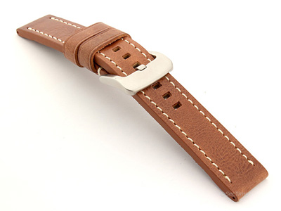 Leather Watch Strap Marina Gold Brown 22mm