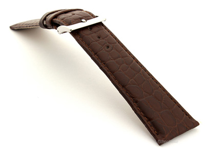 Genuine Crocodile Leather Watch Strap Miami CM Dark Brown 18mm