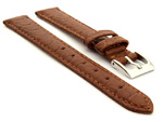 Genuine Crocodile Leather Watch Strap Miami CS Brown 14mm