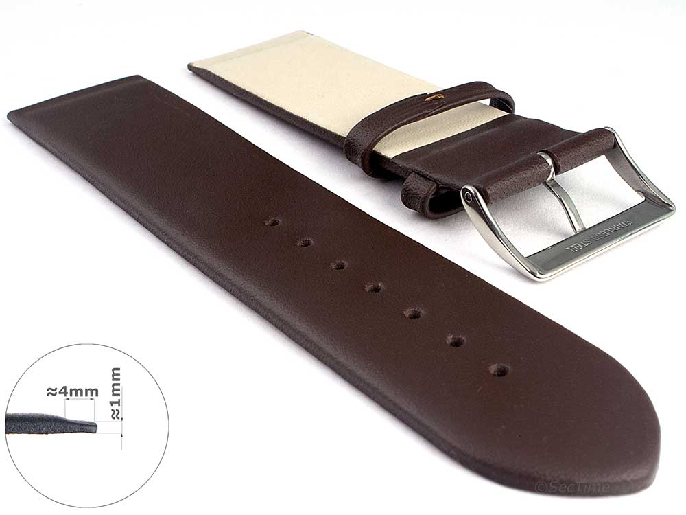 Genuine Leather Watch Strap Band Milan Dark Brown 02