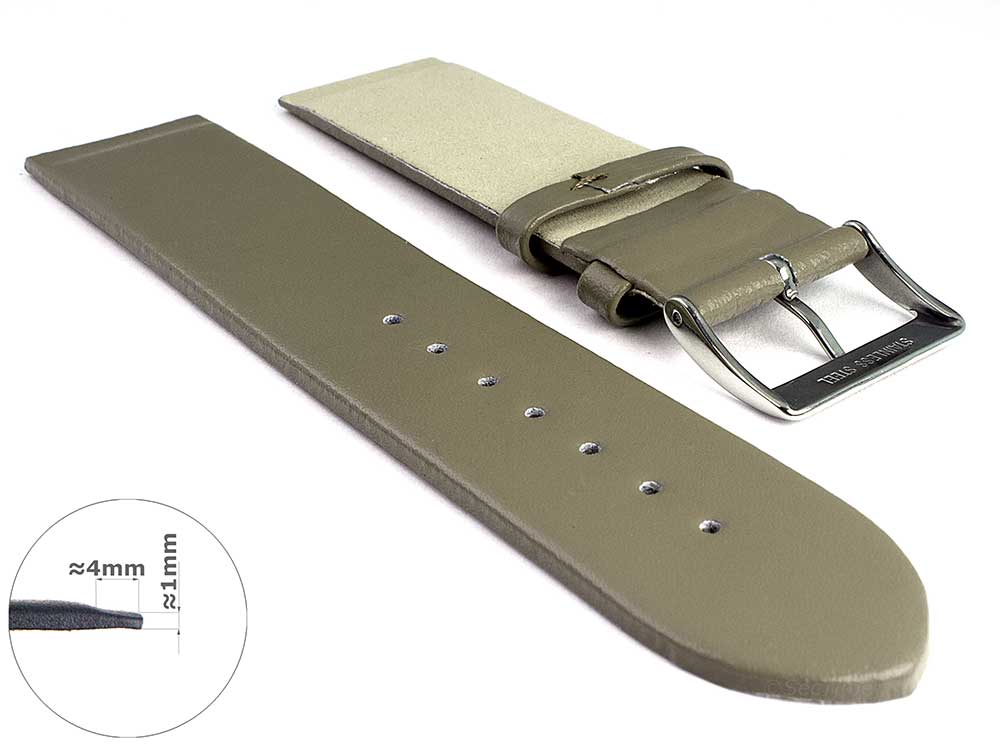 Genuine Leather Watch Strap Band Milan Taupe 02
