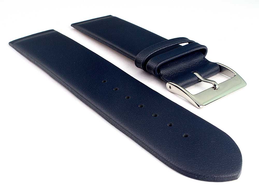 Genuine Leather Watch Strap Band Milan Navy Blue 01