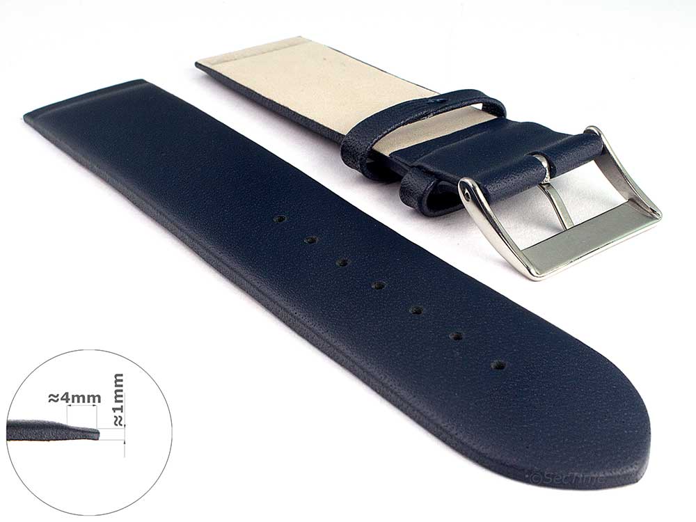 Genuine Leather Watch Strap Band Milan Navy Blue 02