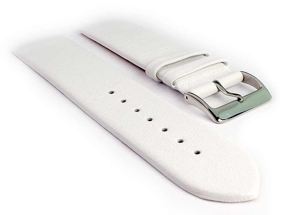 Genuine Leather Watch Strap Band Milan White 01