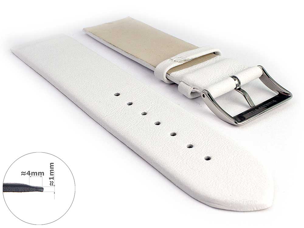 Genuine Leather Watch Strap Band Milan White 02