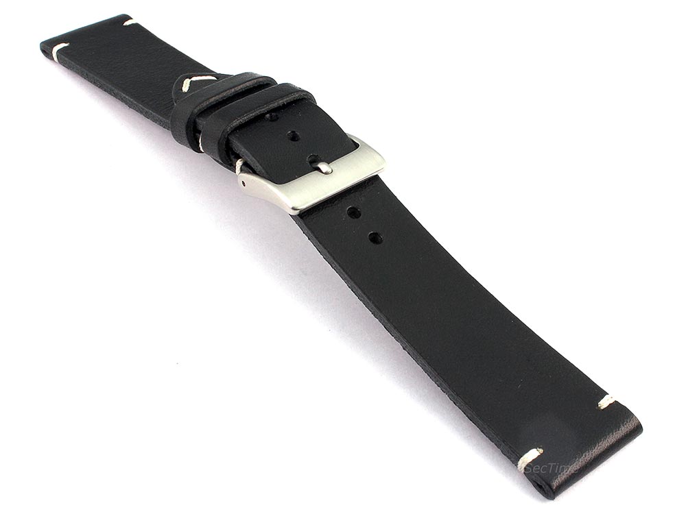 Genuine Leather Watch Strap Band Mirage Black 03