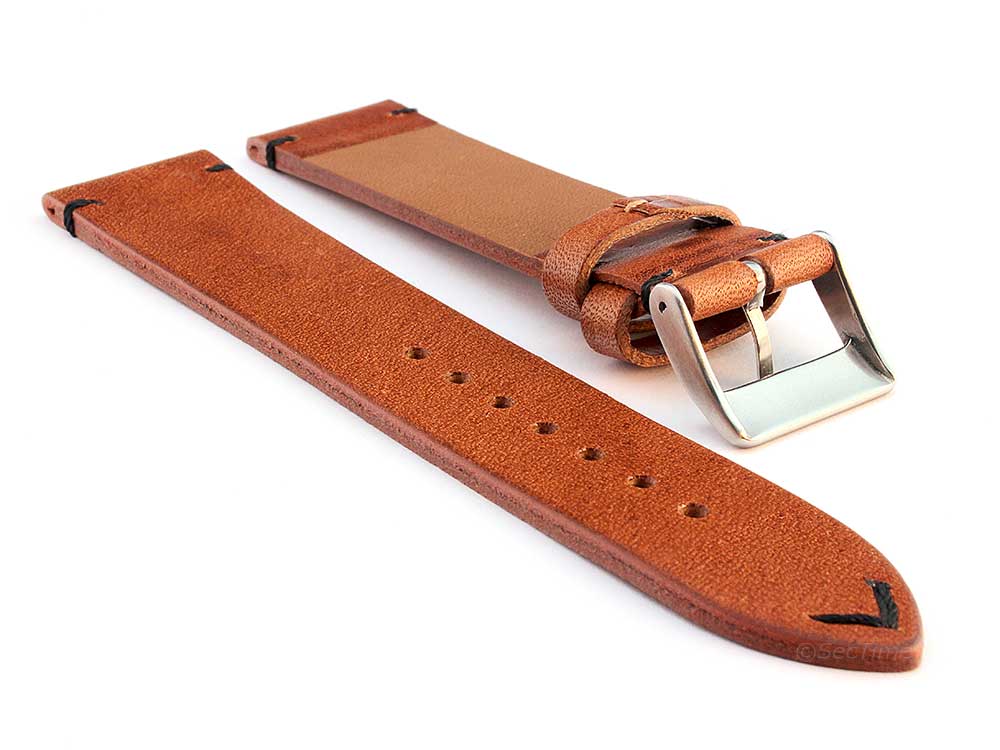 Genuine Leather Watch Strap Band Mirage Brown/Black 02