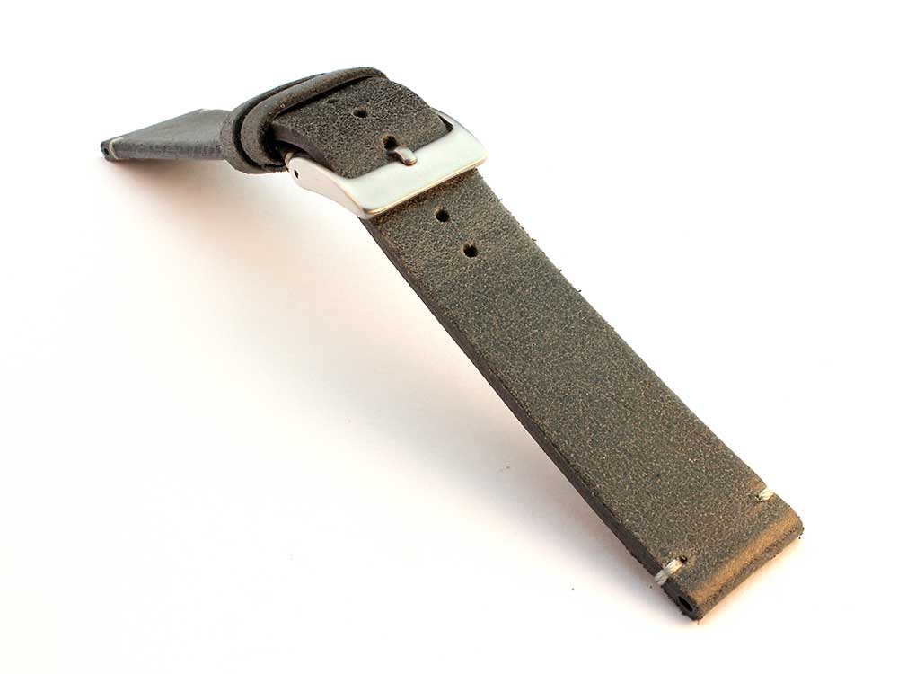 Genuine Leather Watch Strap Band Mirage Grey/White 03